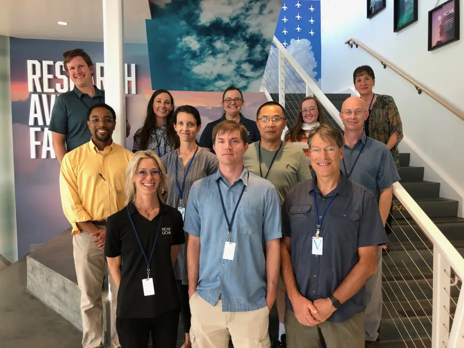 NCAR Library Staff Group Photo showing twelve people